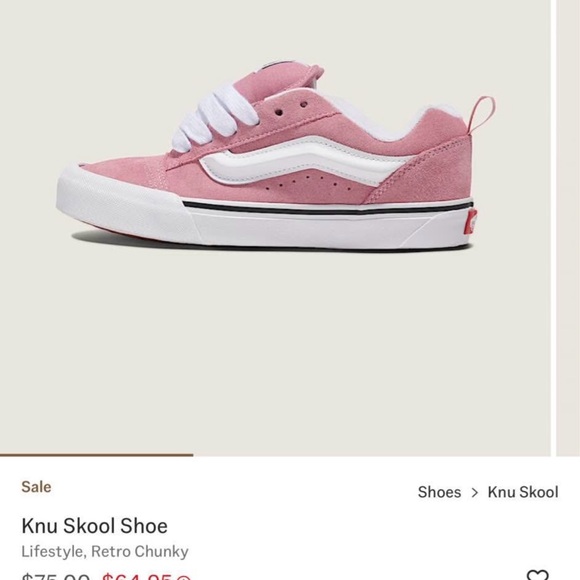 Vans Rose and White Classic Sneakers - Picture 5 of 6